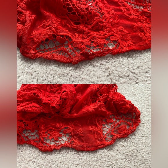 For Love & Lemon red crochet embroidery maxi dress - Picture 14 of 15